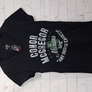 UFC Conor McGregor Black Vneck T-Shirt Irish The Notorious Womens Size Large NWT